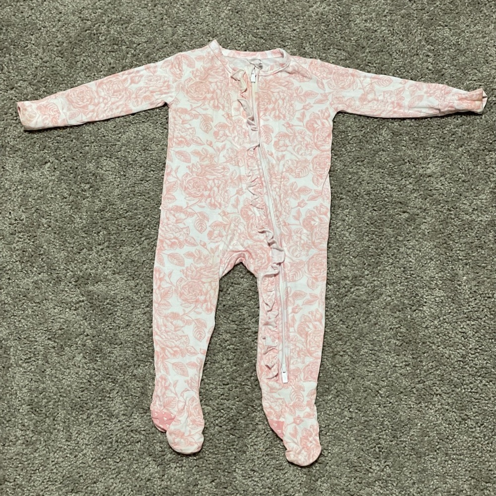 Posh Peanut Ruffle Zip Footie Pajamas